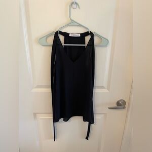 BCBG generation black semi sheer blouse